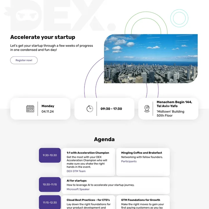 DEX Events — website preview