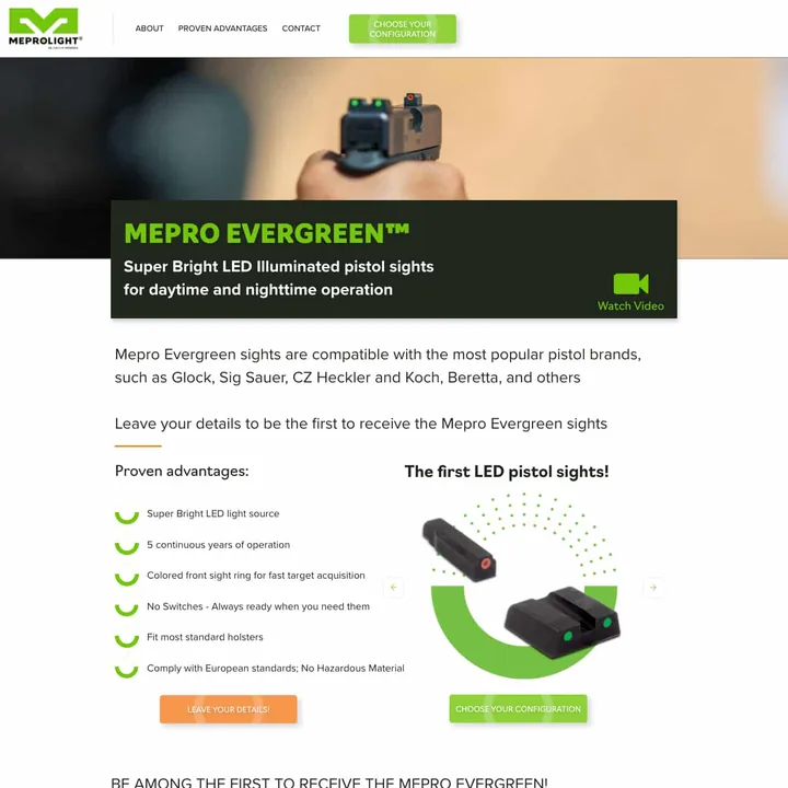 Mepro Evergreen — website preview