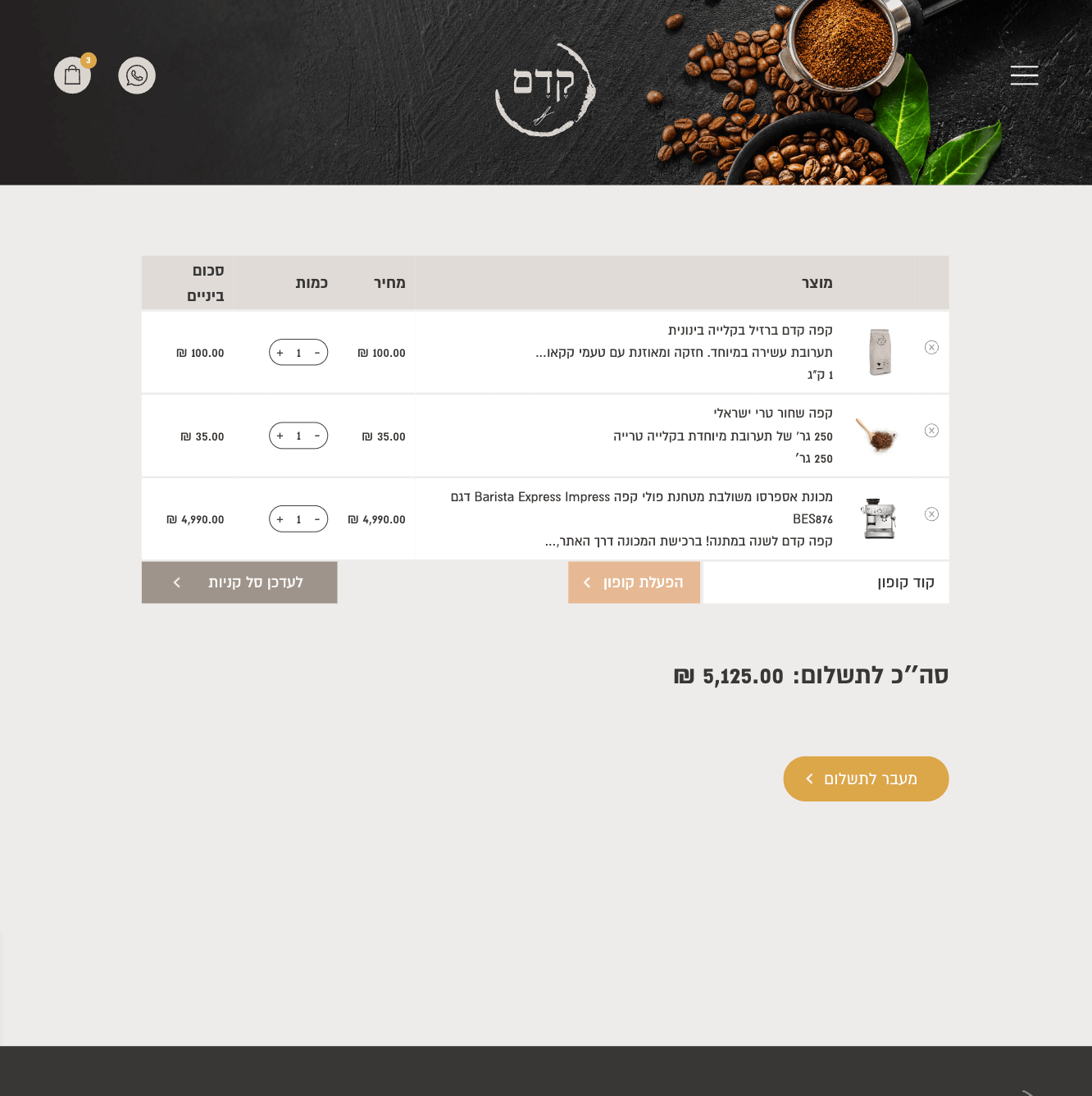Kedem Coffee — project view 7