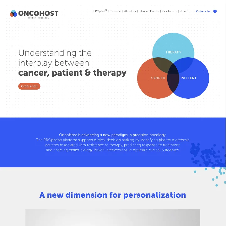 OncoHost — website preview