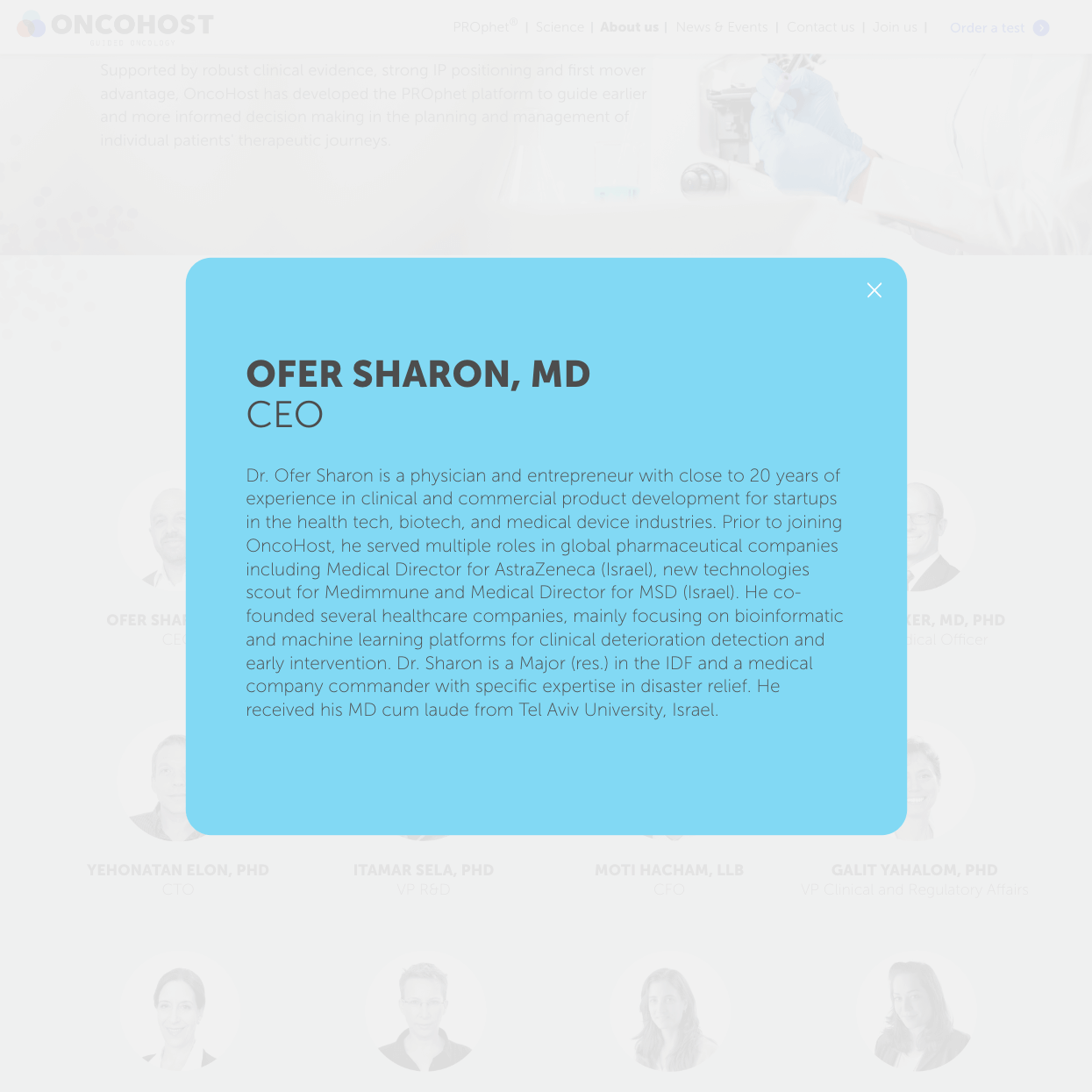 OncoHost — project view 14
