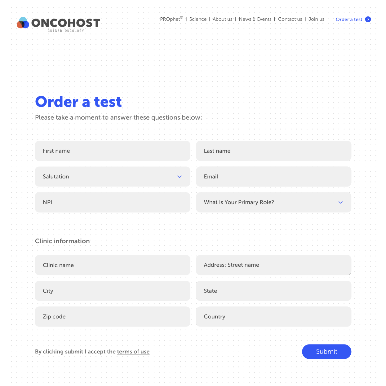 OncoHost — project view 17