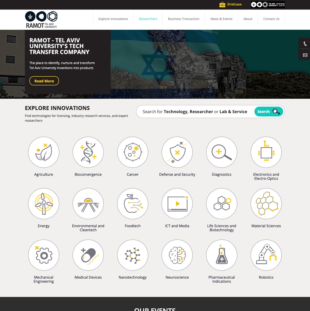 Ramot — Tel Aviv University — website preview